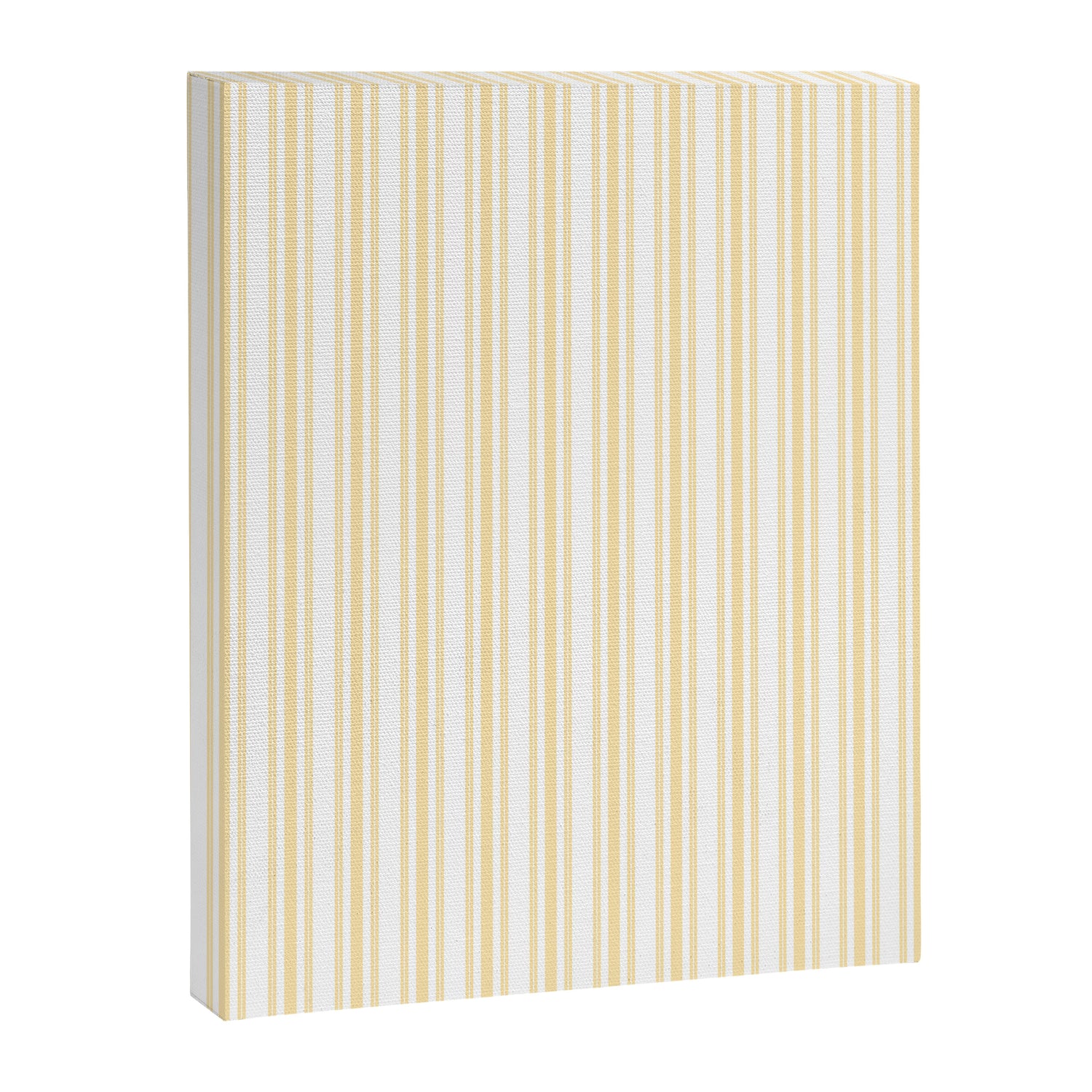 Trendy Large Buttercup Yellow Pastel Butter French Mattress Ticking Double Stripes Canvas Print Gallery Image 3