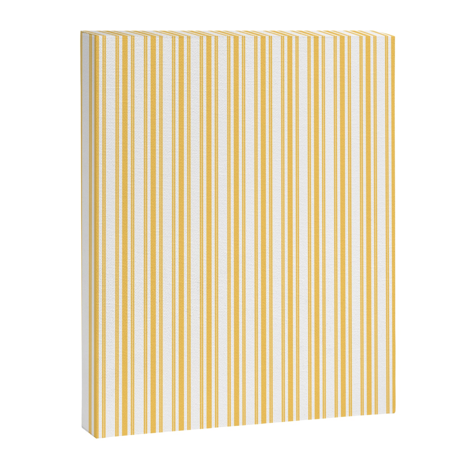 Trendy Large Yellow Butter French Mattress Ticking Double Stripes Canvas Print Gallery Image 3