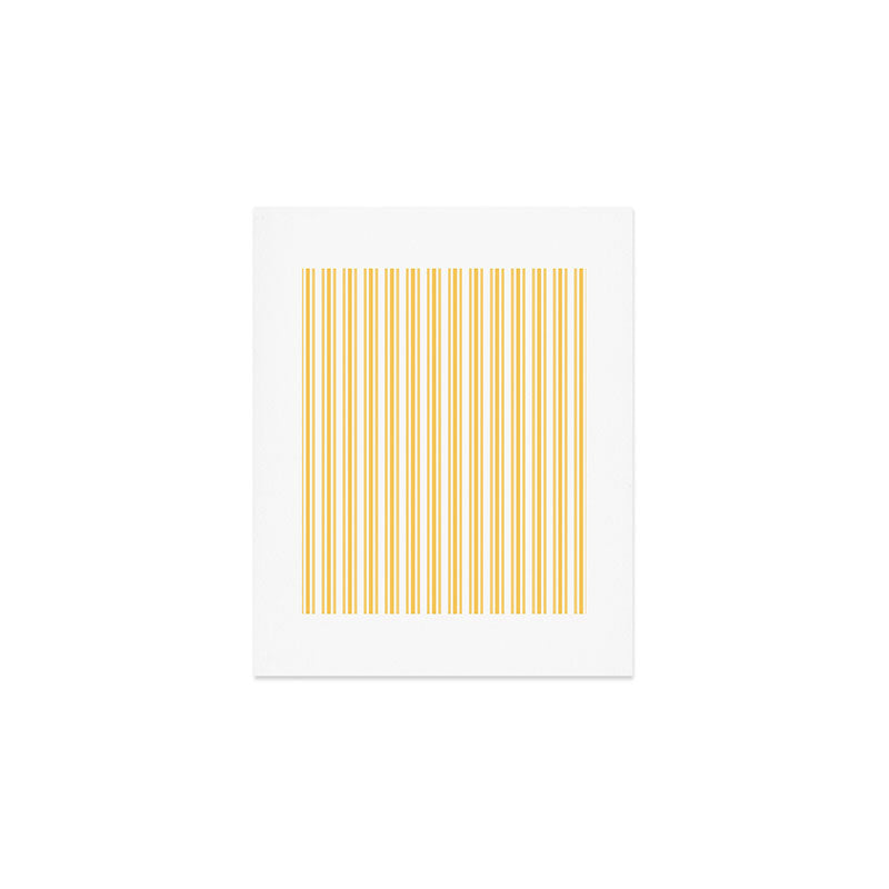 Trendy Large Yellow Butter French Mattress Ticking Double Stripes Art Print Gallery Image 1