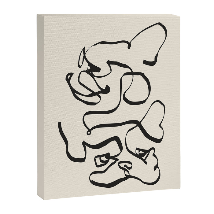 Abstract line frenchie Canvas Print Gallery Image 1