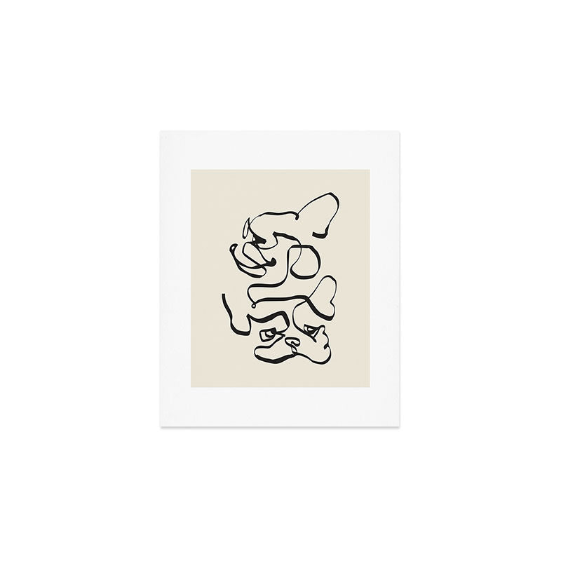 Abstract line frenchie Art Print Gallery Image 1