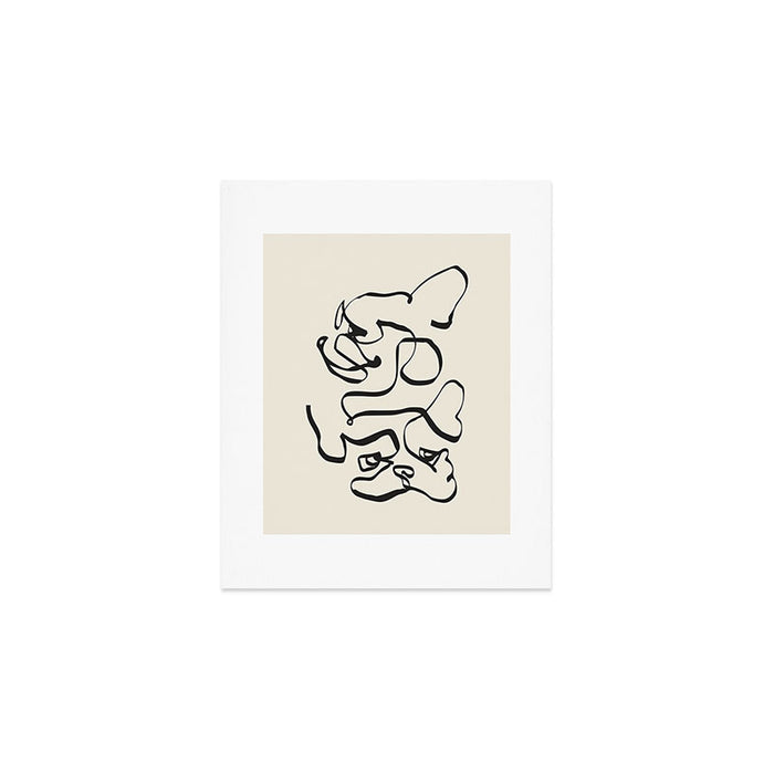 Abstract line frenchie Art Print Gallery Image 1