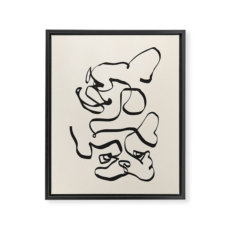 Abstract line frenchie Framed Canvas Print Gallery Image 8