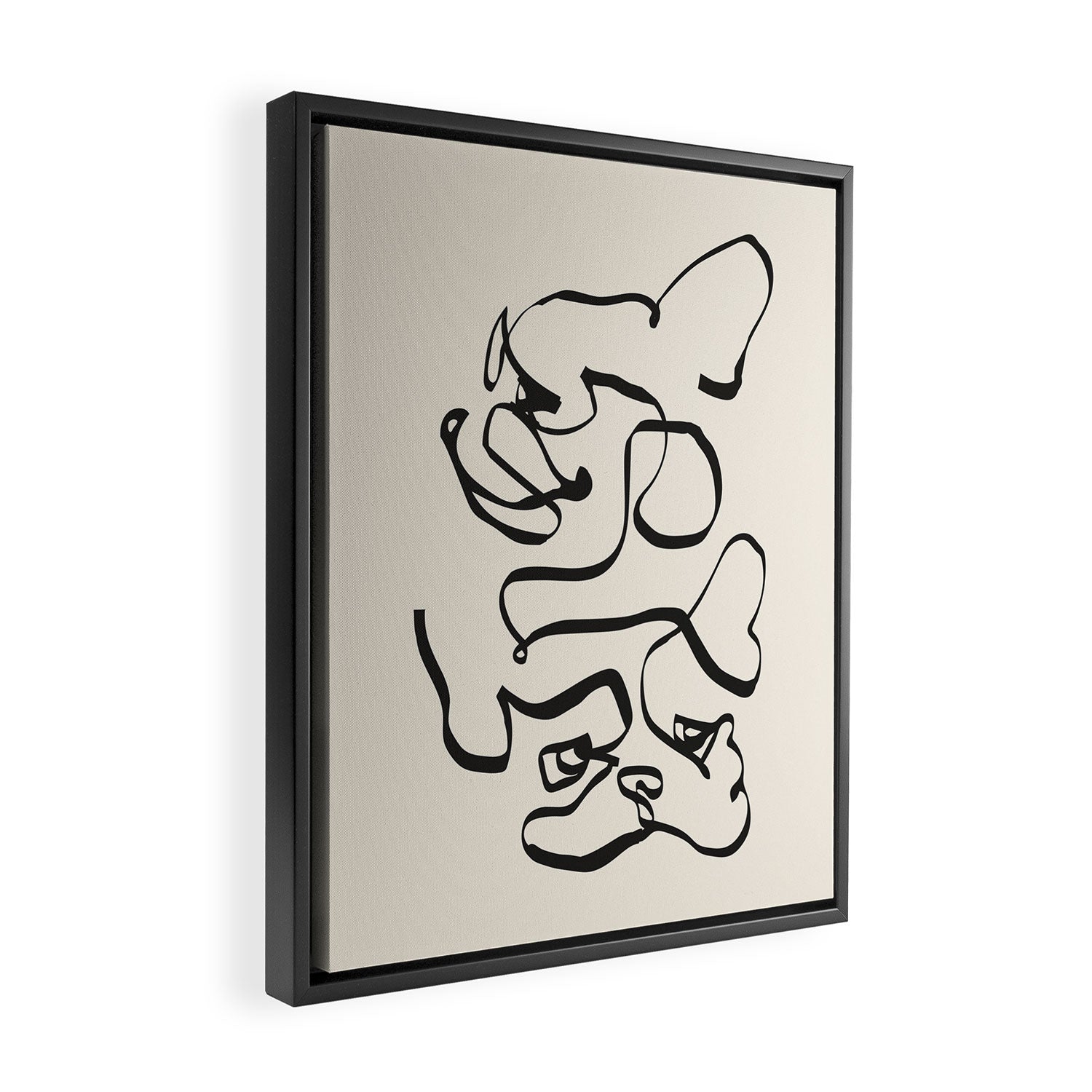 Abstract line frenchie Framed Canvas Print Gallery Image 2