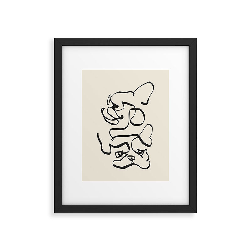 Abstract line frenchie Framed Art Print Gallery Image 4