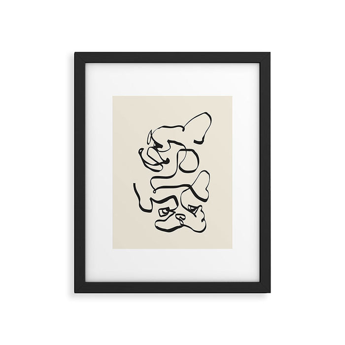 Abstract line frenchie Framed Art Print Gallery Image 1