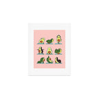 Avocado Yoga in Pink Art Print Gallery Image 1