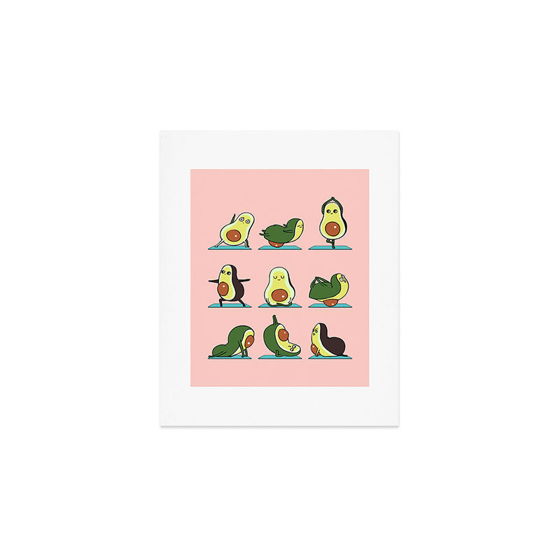 Avocado Yoga in Pink Art Print Gallery Image 1