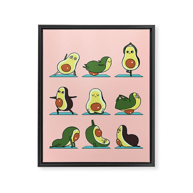 Avocado Yoga in Pink Framed Canvas Print Gallery Image 6