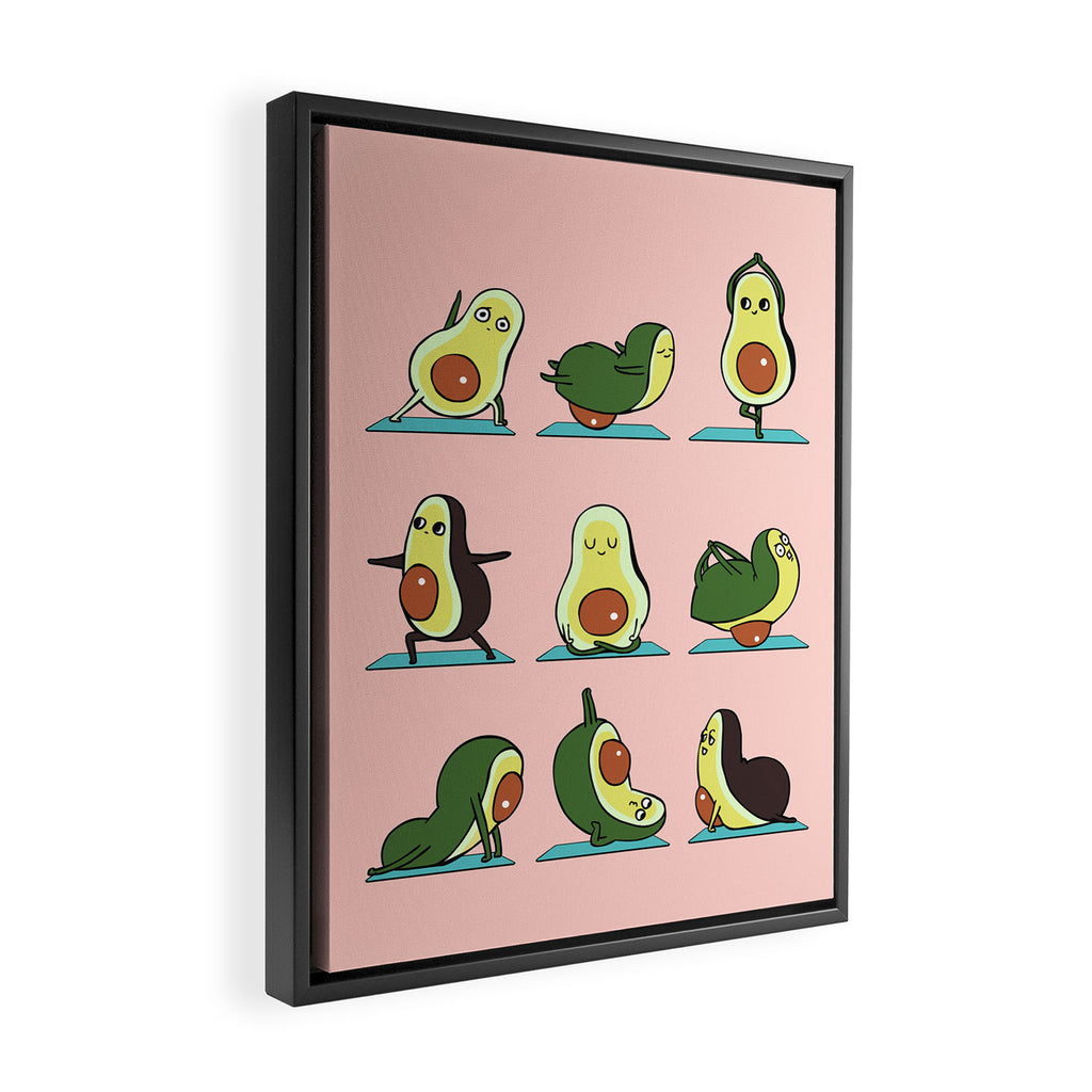 Avocado Yoga in Pink Framed Canvas Print Gallery Image 2