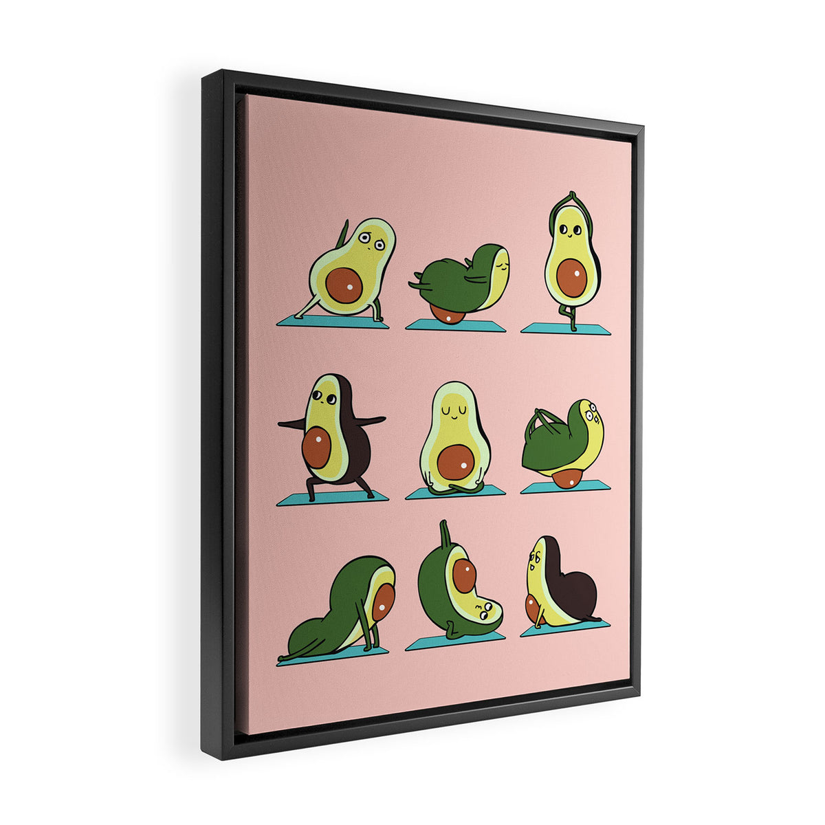 Avocado Yoga in Pink Framed Canvas Print Gallery Image 2