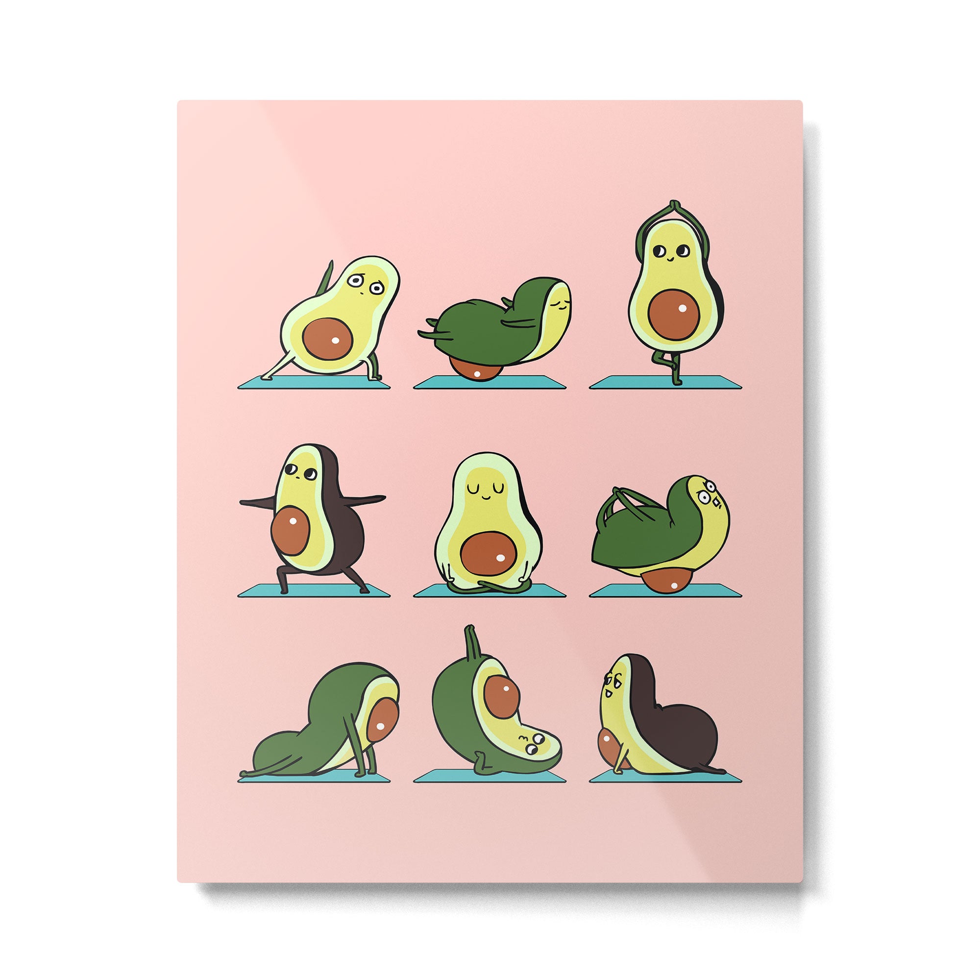 Avocado Yoga in Pink Metal Print Gallery Image 4