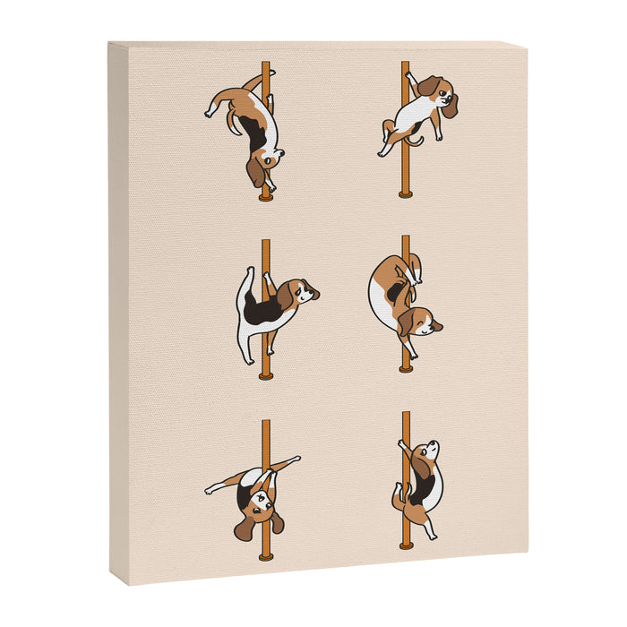 Beagle Pole Dancing Club Canvas Print Gallery Image 1