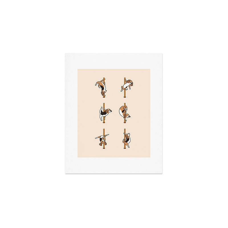 Beagle Pole Dancing Club Art Print Gallery Image 1