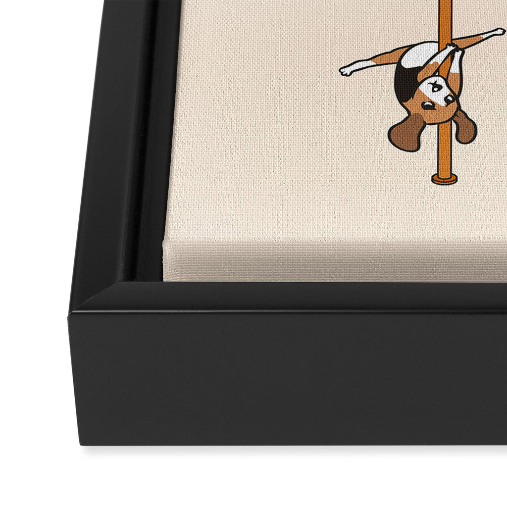 Beagle Pole Dancing Club Framed Canvas Print Gallery Image 3