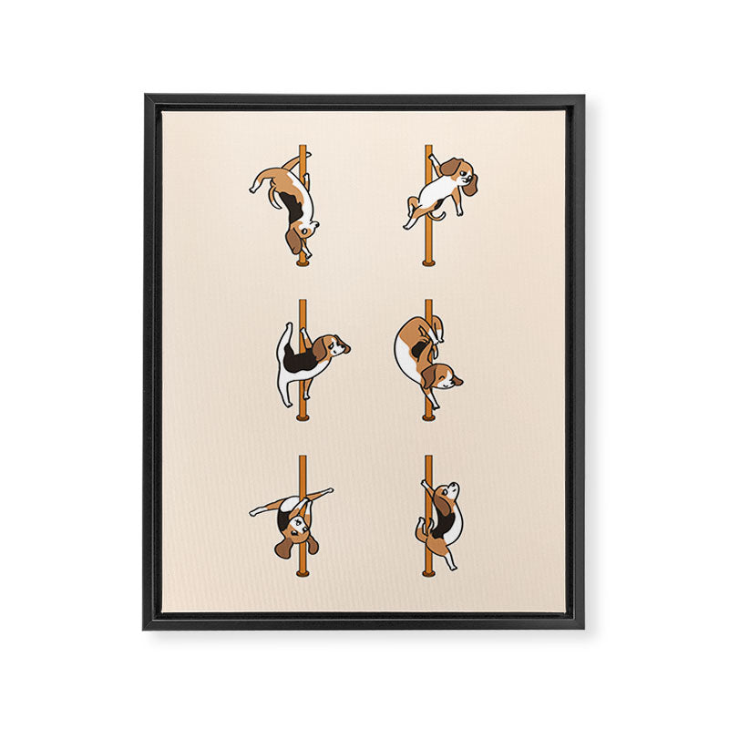 Beagle Pole Dancing Club Framed Canvas Print Gallery Image 8