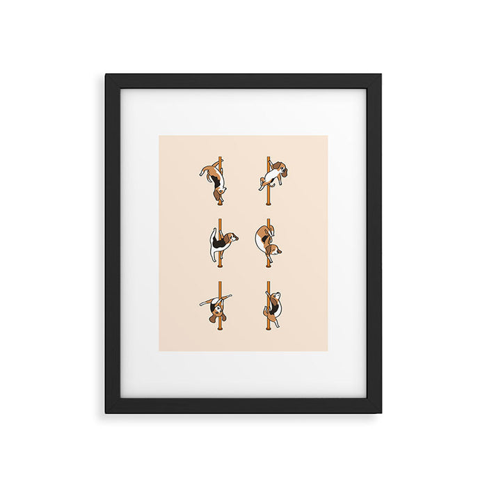 Beagle Pole Dancing Club Framed Art Print Gallery Image 1