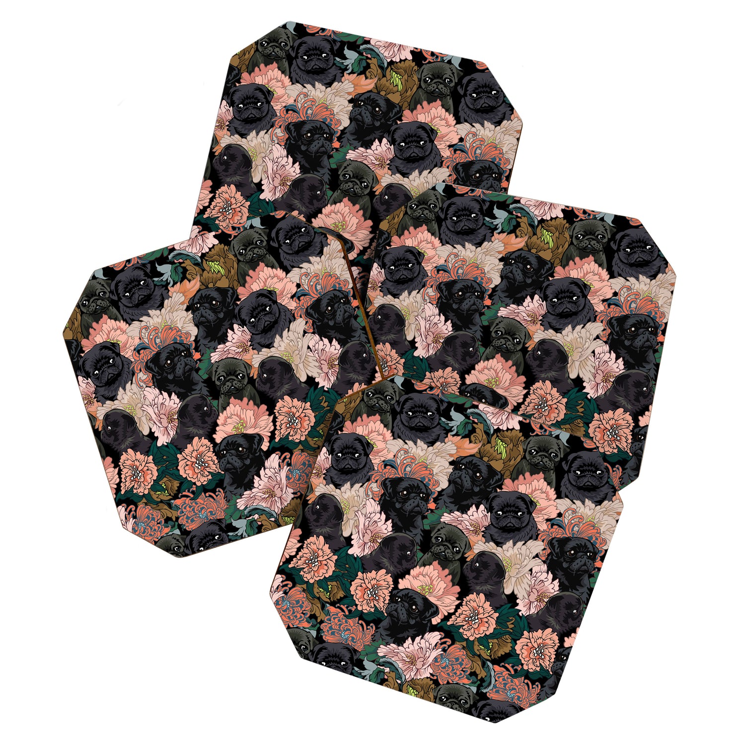 Because Black Pug Coaster Gallery Image 1