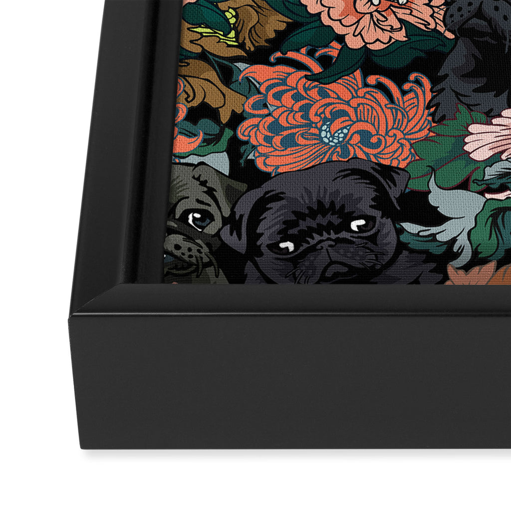 Because Black Pug Framed Canvas Print Gallery Image 3