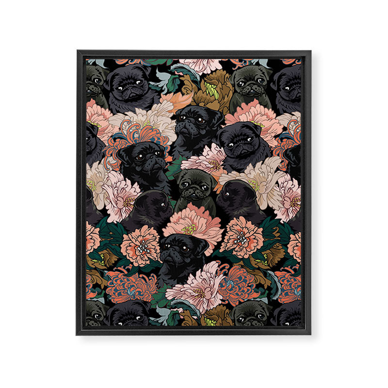 Because Black Pug Framed Canvas Print Gallery Image 8