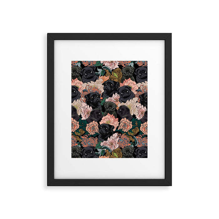 Because Black Pug Framed Art Print Gallery Image 1