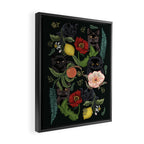 Botanical and Black Cats Framed Canvas Print Gallery Image 2