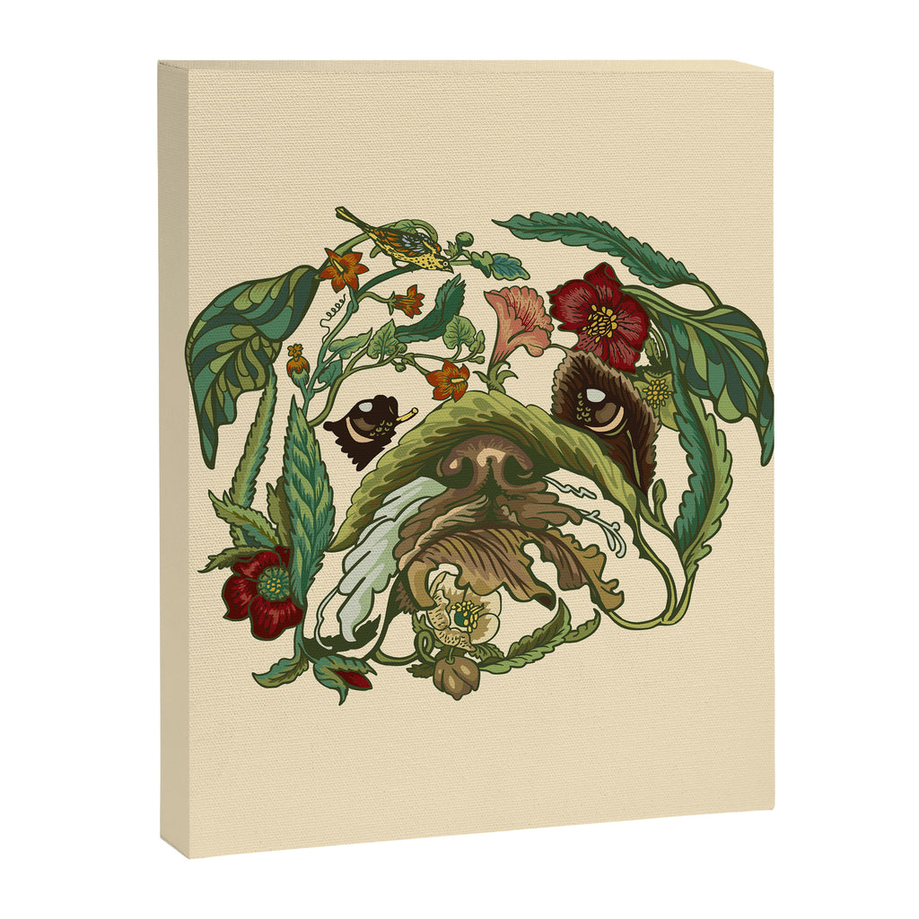 Botanical English Bulldog Canvas Print Gallery Image 8