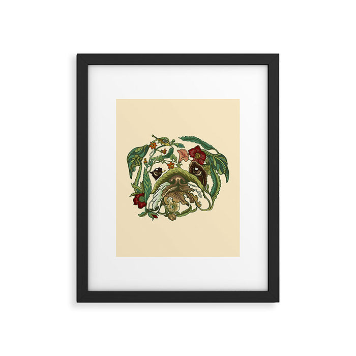 Botanical English Bulldog Framed Art Print Gallery Image 1
