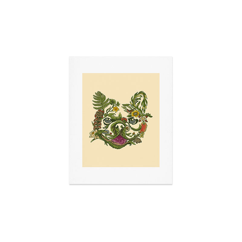 Botanical French Bulldog Art Print Gallery Image 1
