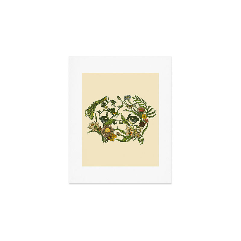 Botanical Pug Art Print Gallery Image 1