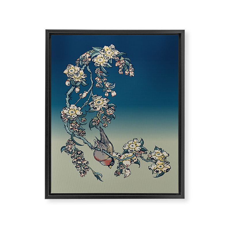 Bullfinch and Pug Cherry Framed Canvas Print Gallery Image 8