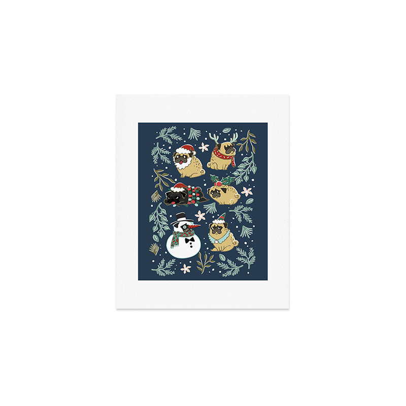 Christmas Pugs Art Print Gallery Image 1