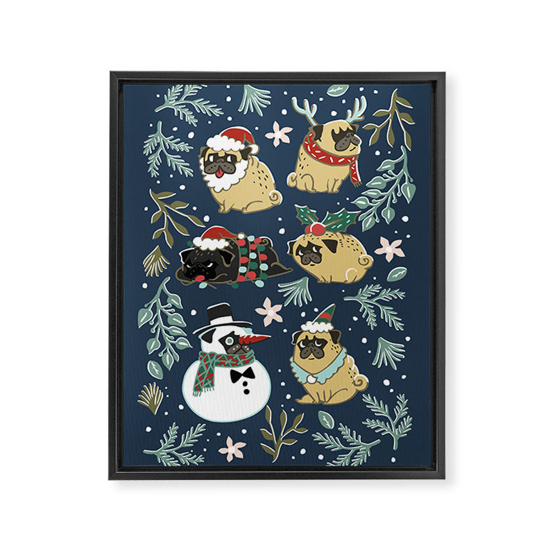 Christmas Pugs Framed Canvas Print Gallery Image 8