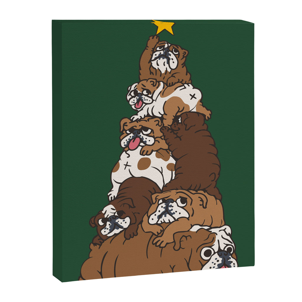 Christmas Tree English Bulldog Canvas Print Gallery Image 8