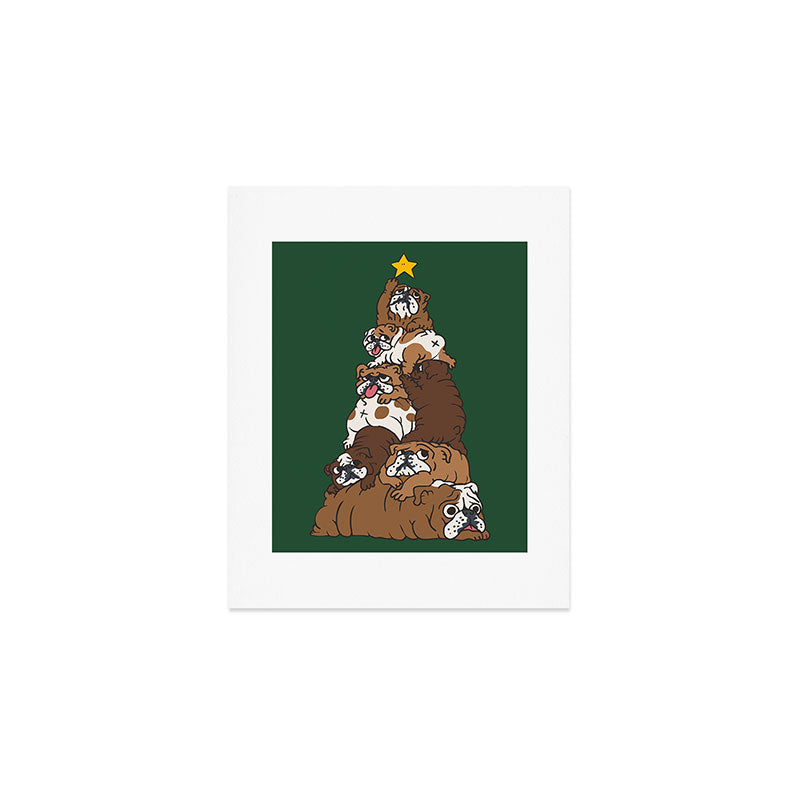 Christmas Tree English Bulldog Art Print Gallery Image 1