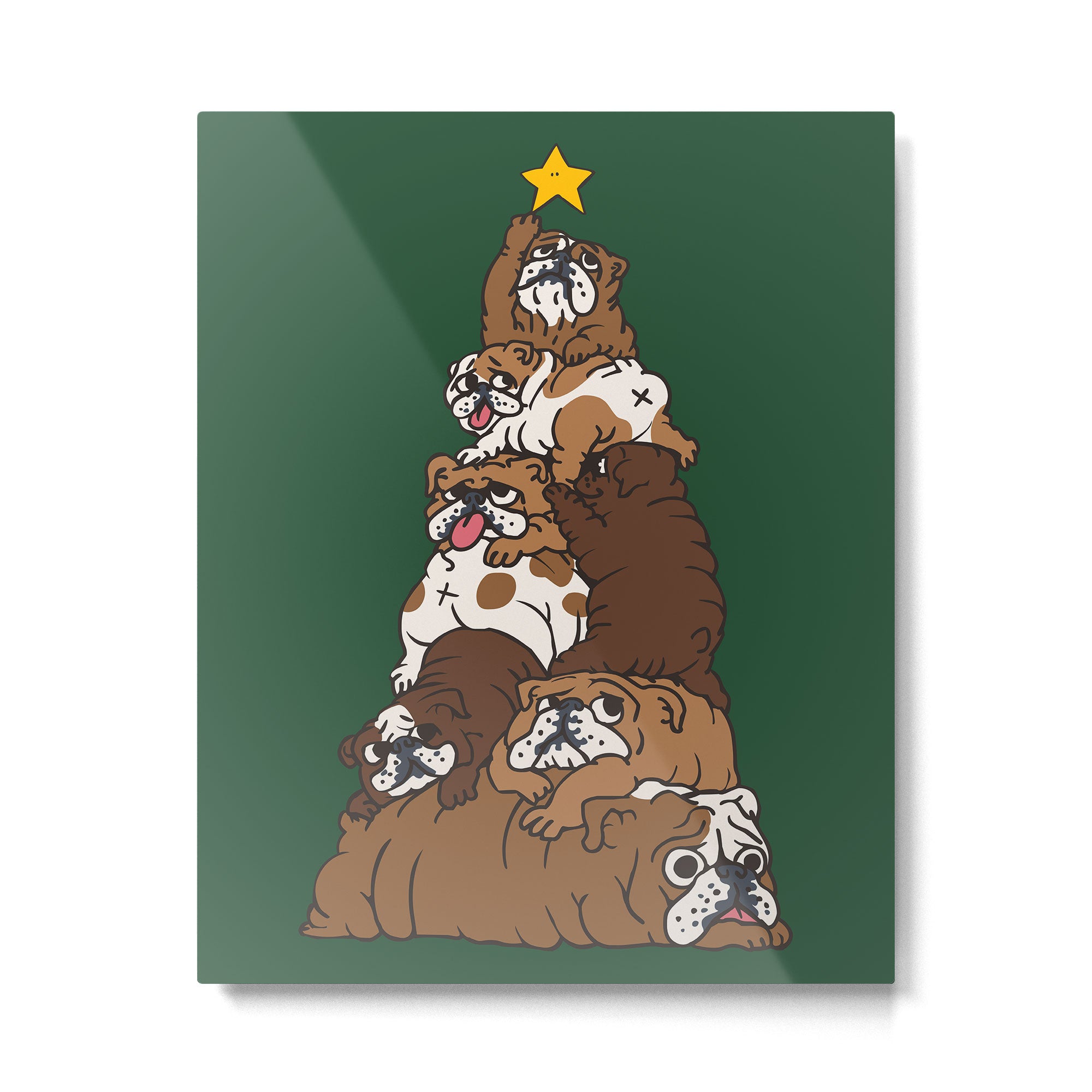 Christmas Tree English Bulldog Metal Print Gallery Image 6