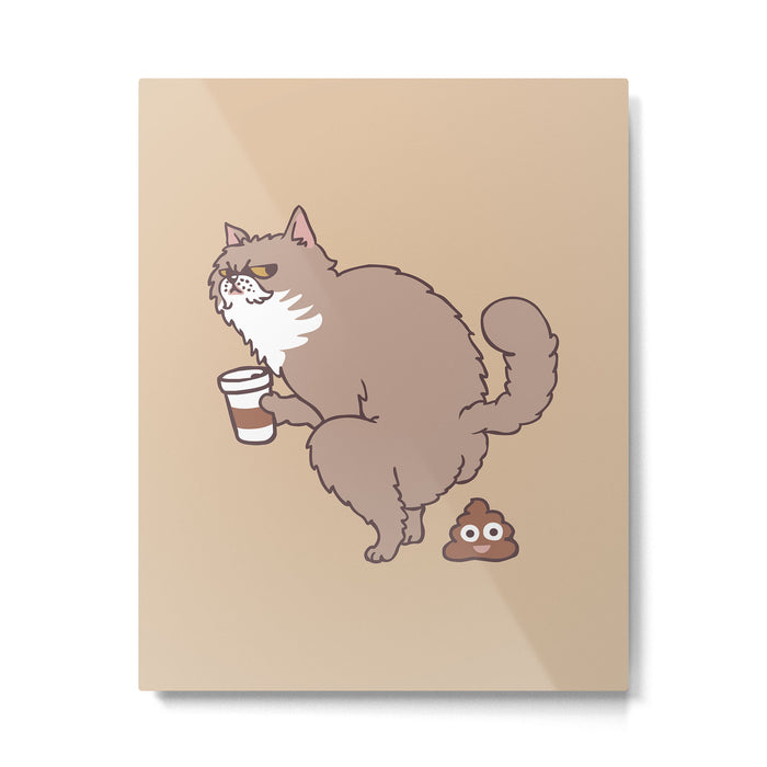 Coffee Makes Cat Poop Metal Print Gallery Image 1