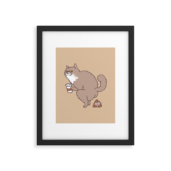Coffee Makes Cat Poop Framed Art Print Gallery Image 1