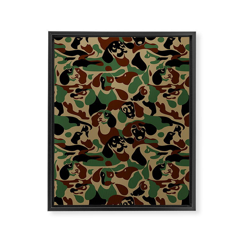 Dachshund  Camouflage Framed Canvas Print Gallery Image 8