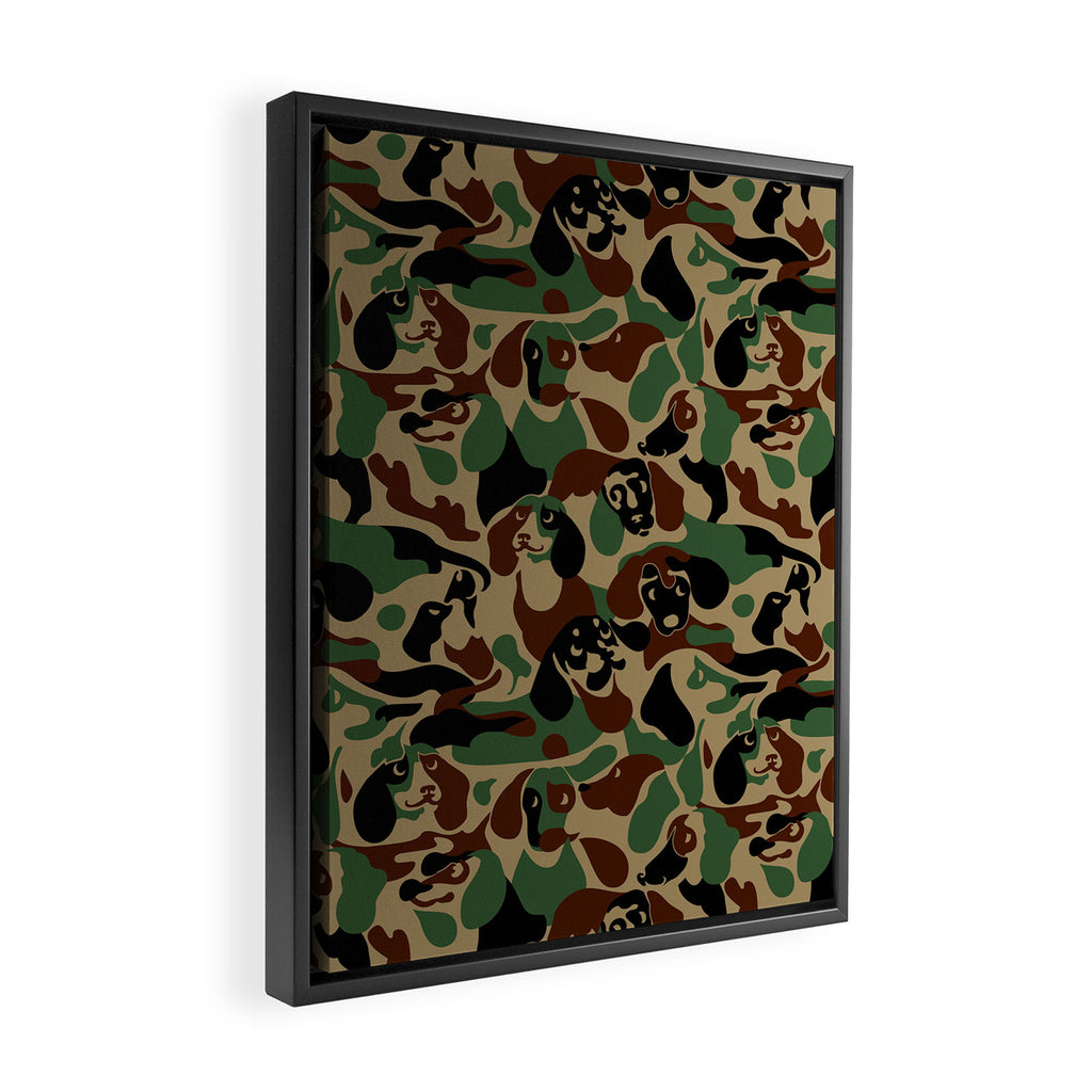 Dachshund  Camouflage Framed Canvas Print Gallery Image 2