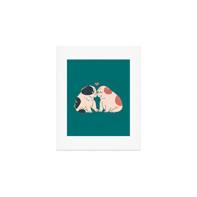 English Bulldog Kisses Art Print Gallery Image 1