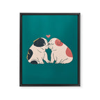 English Bulldog Kisses Framed Canvas Print Gallery Image 8