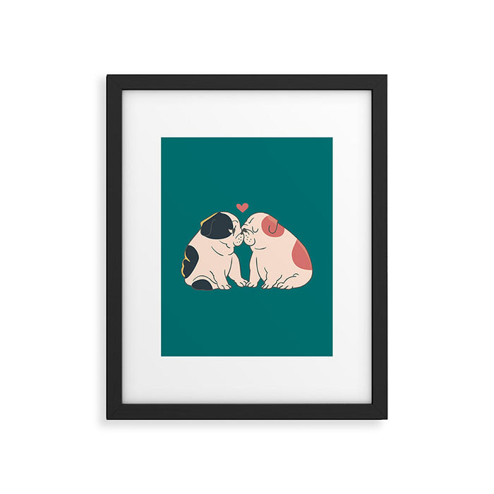 English Bulldog Kisses Framed Art Print Gallery Image 1