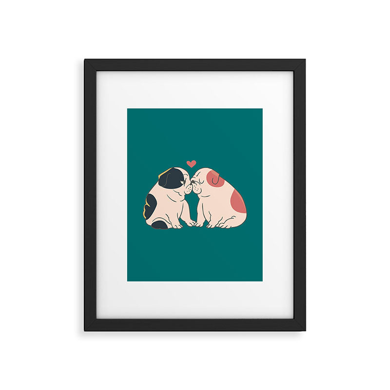 English Bulldog Kisses Framed Art Print Gallery Image 4