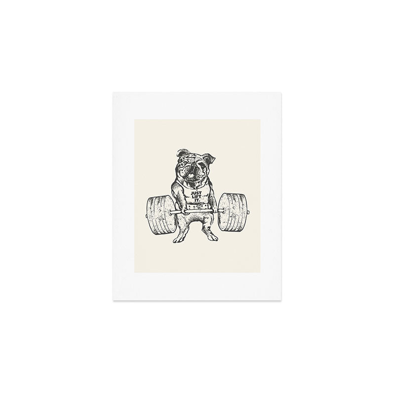 English Bulldog Lift Art Print Gallery Image 1