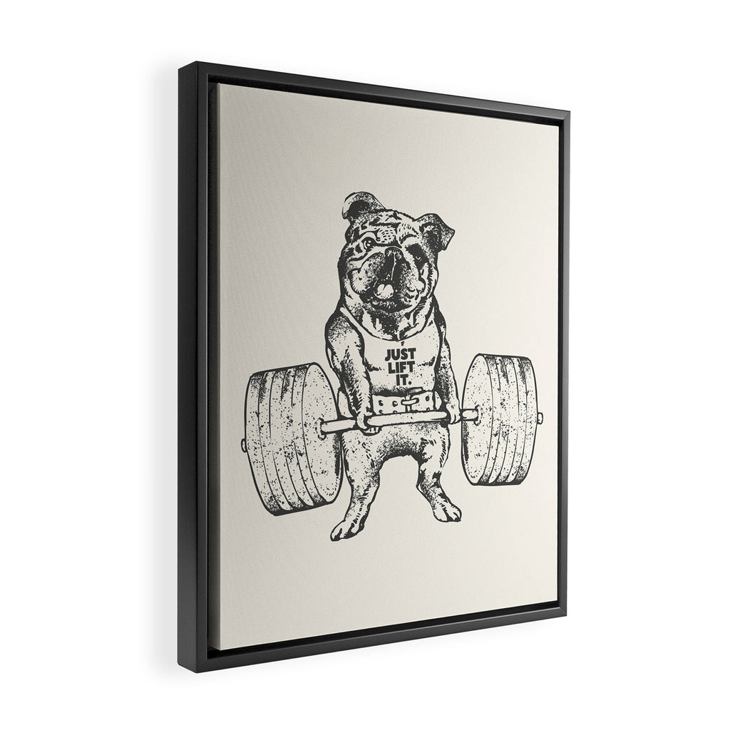 English Bulldog Lift Framed Canvas Print Gallery Image 2