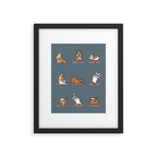 English Bulldog Yoga Framed Art Print Gallery Image 5