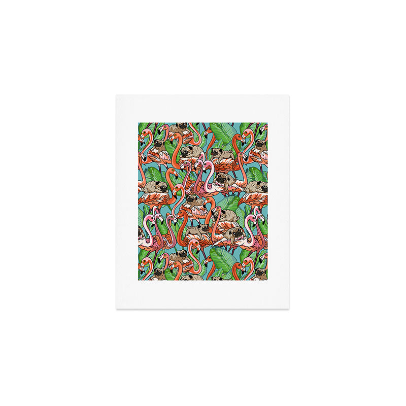 Flamingo Party Art Print Gallery Image 1