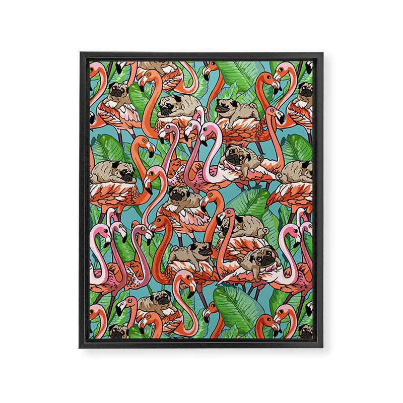 Flamingo Party Framed Canvas Print Gallery Image 6