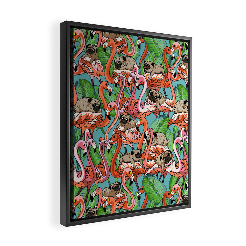 Flamingo Party Framed Canvas Print Gallery Image 2